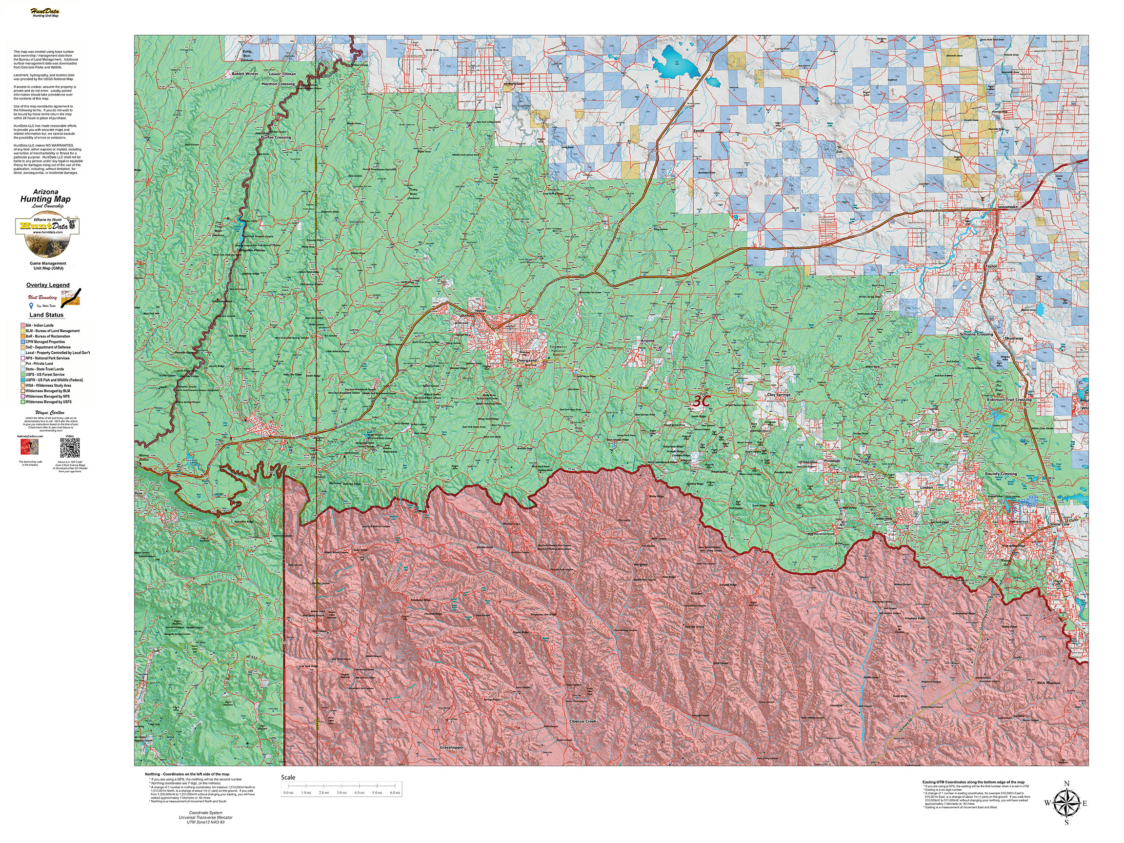 Arizona Land Ownership Unit Map - ON SALE NOW! $14.95 - Hunt Data