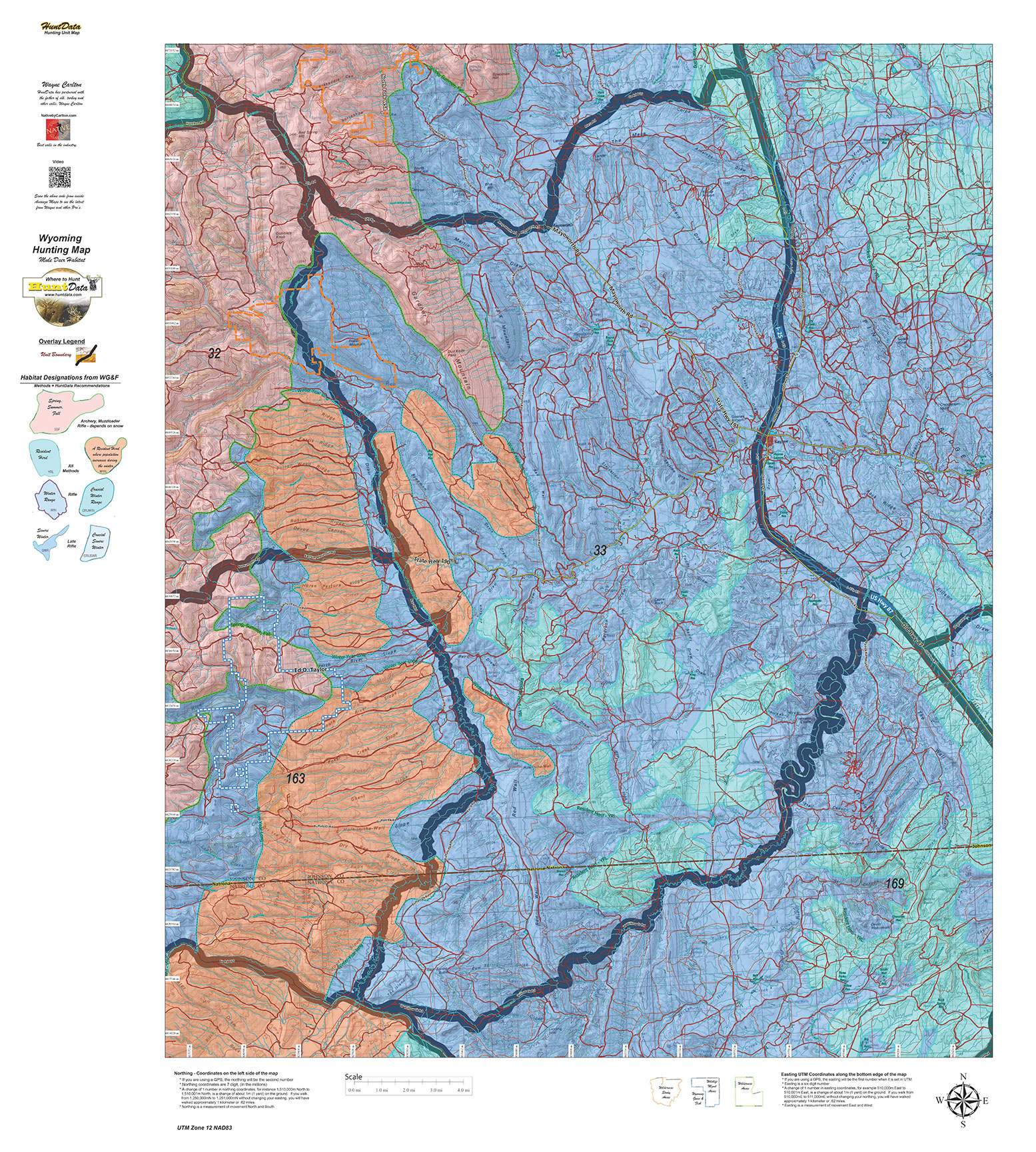 Wyoming Mule Deer Habitat Map Hunt Data   A7 