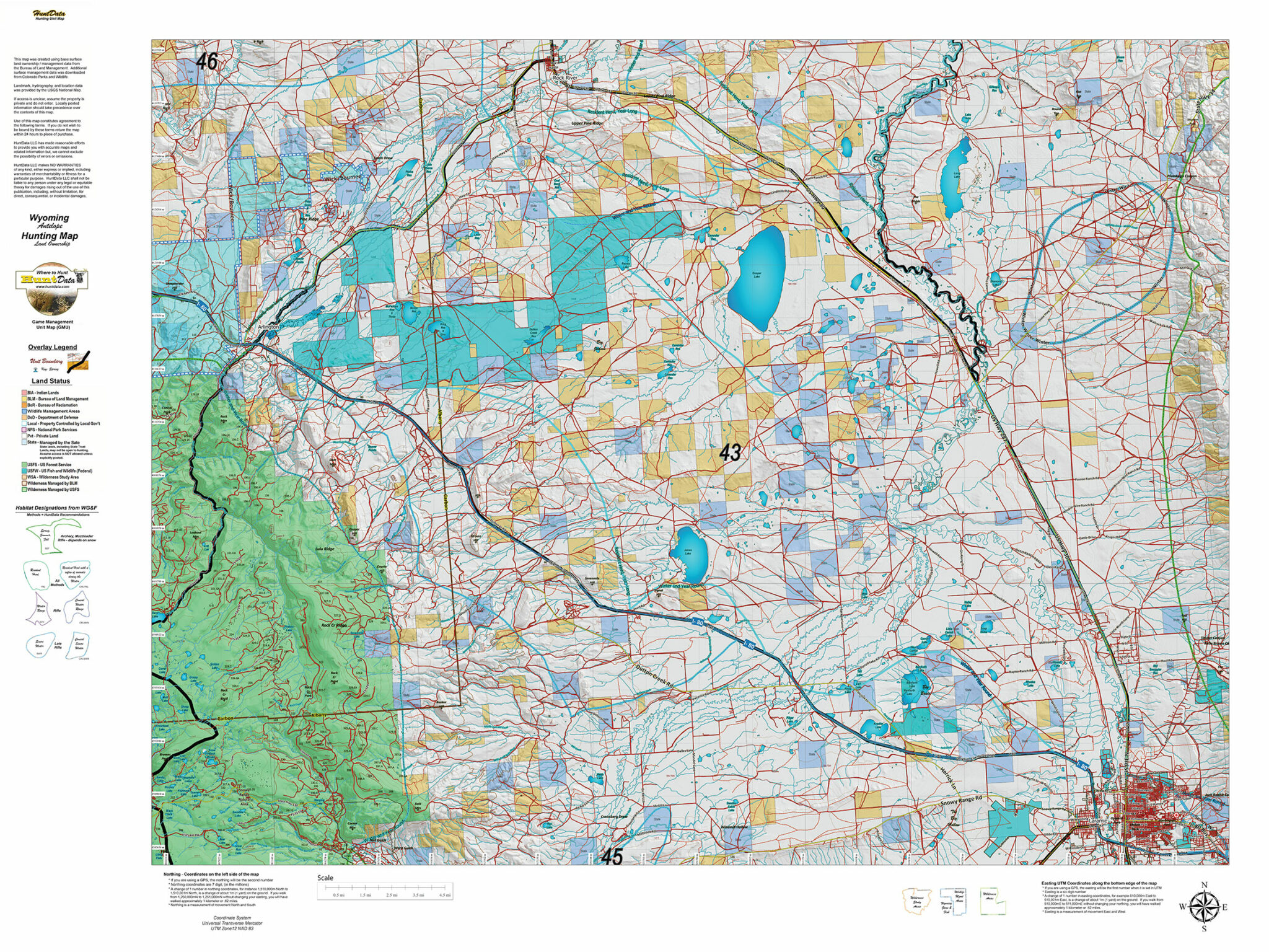 Wyoming Antelope Land Ownership and Habitat Hybrid. - Hunt Data