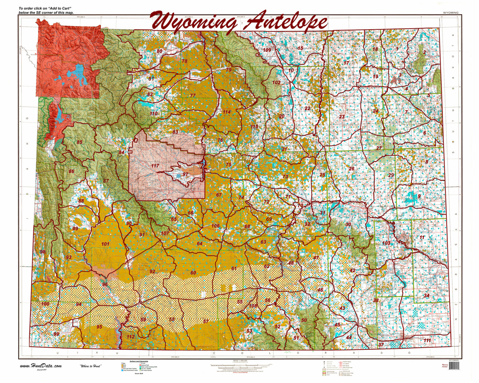 Wyoming Statewide Antelope Unit Map Hunt Data