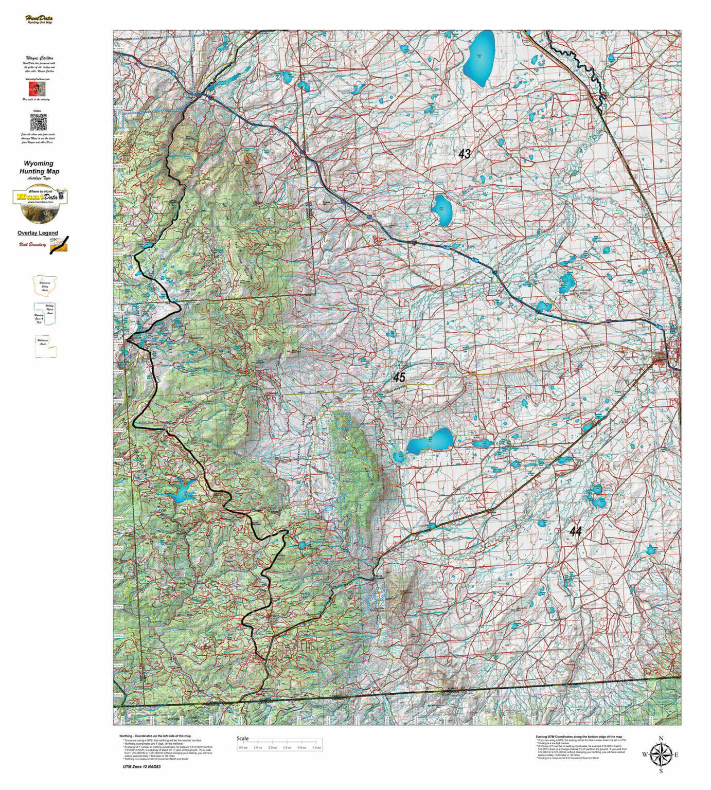 Wyoming Antelop Topo Maps Hunt Data 4597