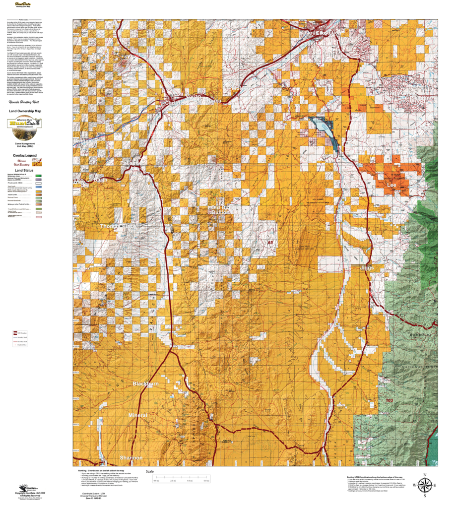 Nevada Land Ownership Unit Map - Hunt Data